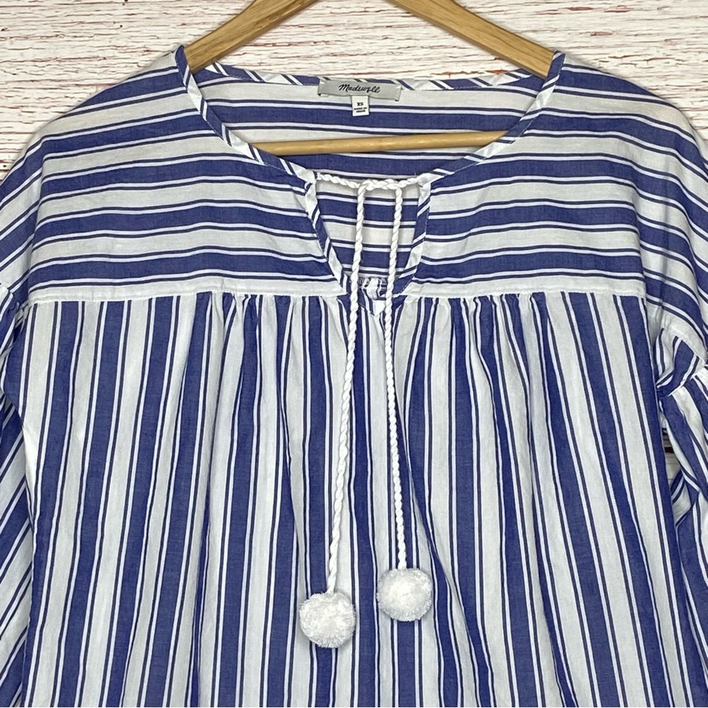 Madewell Peasant Top in Shea Stripe Sz XS - Picture 8 of 15